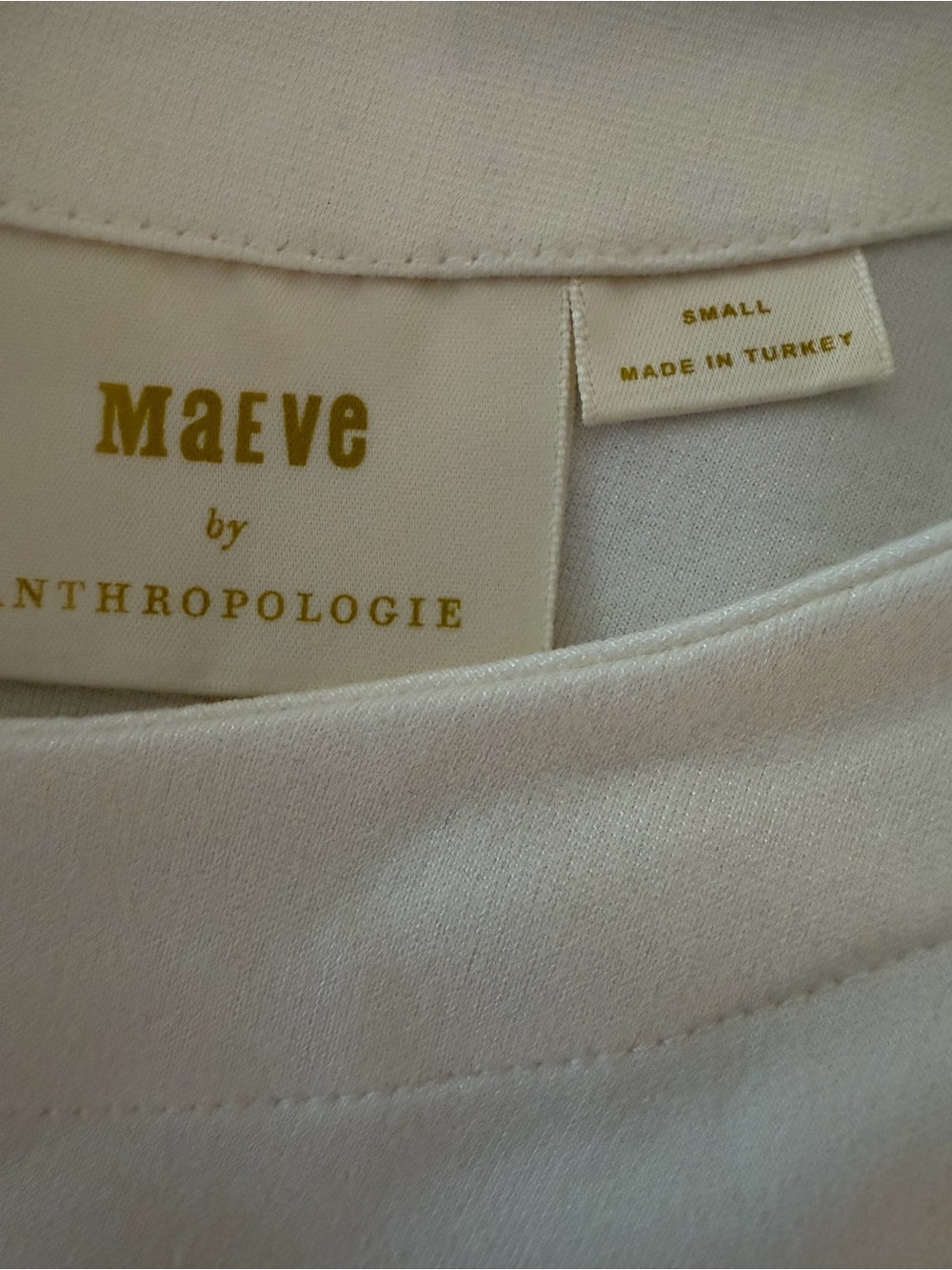 MAEVE Anthropologie Cream and Tan Sleeveless Panel Dress - Picture 5 of 6